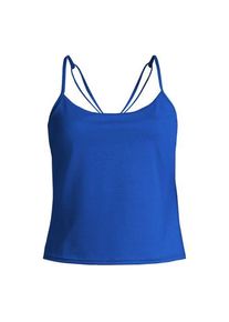 LANDS' END Komfort-Tankinitop mit gekreuzten Tr&auml;gern in Lang-Gr&ouml;&szlig;e, Damen,  Blau, by Lands' End