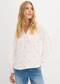 bonprix Musselin-Tunika, wei&szlig;, Gr.48, Musselin-Tunika, 100% Baumwolle