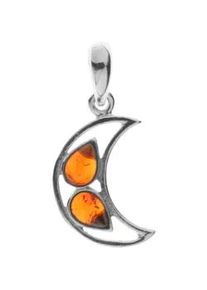 Kettenanh&auml;nger OSTSEE-SCHMUCK "- Mond - Silber 925/000 - Bernstein" Gr. 28, silber (silber 925, silberfarben, wei&szlig;), Schmuckanh&auml;nger, Damen, Silber 925 (Sterlingsilber), Kettenanh&auml;nger