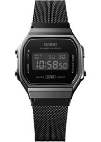 Chronograph CASIO VINTAGE, schwarz (schwarz, schwarz), Armbanduhren, Damen, Chronograph, Quarzuhr, Armbanduhr,Damenuhr, Herrenuhr, Digitaluhr, Edelstahlarmband