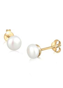 Paar Ohrstecker Elli Premium "Ohrringe Ohrstecker S&uuml;&szlig;wasserzuchtperlen Wei&szlig; 585 Gelbgold", wei&szlig;, Ohrringe, Damen, ohne Stein, Gelbgold 585, Paar Ohrstecker