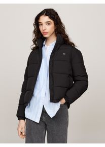 Steppjacke Tommy Jeans "TJW ESSENTIAL PUFFER EXT", Damen, Gr. XL (42), schwarz, Web, Obermaterial: 100% Polyester. Futter: 100% Polyester. Wattierung: 100% Polyester, unifarben, regular fit kurz, elastischer Bund, Jacken Steppjacke, mit Logostickerei