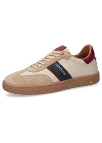 Sneaker Camel Active, Herren, Gr. 46, blau (beige, blau), Nappaleder, Veloursleder, Schuhe Sneaker, Schn&uuml;rschuh, Retro Sneaker, Freizeischuh mit Logoschriftzug