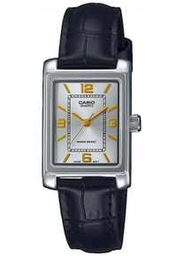 Quarzuhr, schwarz (schwarz, silberfarben), CASIO TIMELESS COLLECTION, Armbanduhren, Damen, Quarzuhr, Armbanduhr, Damenuhr, analog, Lederarmband