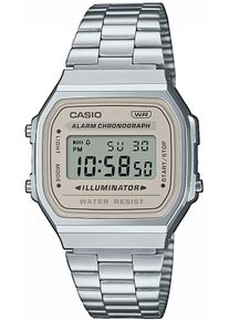 Chronograph CASIO VINTAGE, silber (taupe, silberfarben), Armbanduhren, Damen, Chronograph, Quarzuhr, Armbanduhr,Damenuhr, Herrenuhr, Digitaluhr, Edelstahlarmband