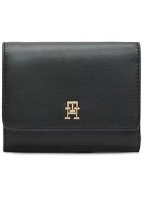 Geldb&ouml;rse Tommy Hilfiger "TH ICON TRIFOLD", Damen, schwarz, Lederimitat, Kleinlederwaren, Damen Geldbeutel, Portemonnaie mit TH-Logo