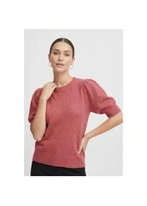 Strickpullover Only "ONLRICA LIFE 2/4 PULLOVER KNT NOOS", Damen, Gr. XS, rot (mineral rot detail:melange), Strick, Obermaterial: 93% Polyester, 4% Nylon, 3% Elasthan, meliert, regular fit h&uuml;ftlang, Rundhals, Rippb&uuml;ndchen, Pullover Strickpullover, Materialmix