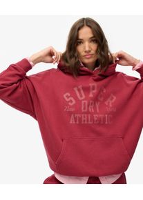 Superdry Damen Baumwolle Logo Druck Essentials Kapuzenpullover in Lockerer Passform, Rot - Gr&ouml;&szlig;e: 44 2102622501845ZUD025