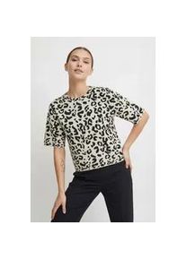 Strickpullover Vila "VIMAYAS O-NECK 2/4 KNIT NOOS", Damen, Gr. M, super light natural melan pattern:leo schwarz beauty, Strick, Obermaterial: 50% Polyester, 30% Viskose, 20% Nylon, gemustert, regular fit normal, Rundhals, Pullover Strickpullover