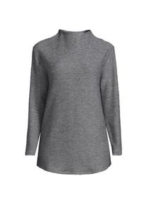 LANDS' END Strickshirt mit Schornsteinkragen, Damen,  Schwarz, Viskose/Polyester-Mischung/Nylon-Mischung, by Lands' End