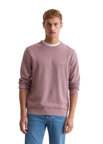 Marc O'Polo Rundhalspullover MARC O'POLO, Herren, Gr. S, violet mauve, Strick, Obermaterial: 100% Baumwolle, Rundhals, B&uuml;ndchen, Pullover Rundhalspullover, in Piqu&eacute;-Struktur