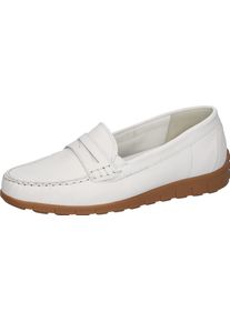 Waldl&auml;ufer Mokassin WALDL&Auml;UFER "H-LUCY", Damen, Gr. 4,5 (37,5), wei&szlig;, Nappaleder, unifarben, Schuhe Mokassin, Halbschuh, Slipper, Schlupfschuh, mit Zierriegel, Komfortweite H