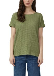 T-Shirt s.Oliver, Damen, Gr. 42, summer khaki, Strick, Obermaterial: 96% Polyester, 4% Elasthan, Strukturmuster, relaxed fit normal, U-Boot-Ausschnitt, Shirts T-Shirt, mit Struktur Muster