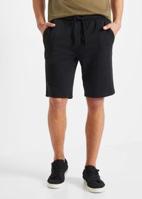 Sweatbermudas bonprix, Herren, Gr. 60/62, N-Gr, schwarz, angeraute Sweatware, Obermaterial: 60% Baumwolle, 40% Polyester, unifarben, regular fit kniefrei, Hosen Sweatbermudas, elastischer Bund und seitlichen Einstecktaschen