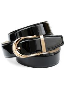 Lederg&uuml;rtel Anthoni Crown, Damen, Gr. 75, schwarz, Leder, unifarben, G&uuml;rtel Lederg&uuml;rtel, mit eleganter Dornschlie&szlig;e aus Lackleder