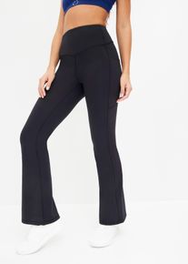 Funktionsleggings bonprix, Damen, Gr. 44/46 (L), N-Gr, schwarz, Jersey, Obermaterial: 77% Polyamid, 23% Elasthan, regular fit, Hosen Funktionsleggings, aus weichem Material, mit doppeltem Taillenbund, Regular Fit