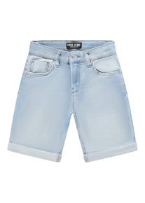 Shorts Cars Jeans "Kids CALIFORNIA Short", Jungen, Gr. 10 (140), N-Gr, blau (bleached used), Web, Obermaterial: 79% Baumwolle, 19% Polyester, 2% Elasthan, Abriebeffekte, regular fit, Hosen Shorts