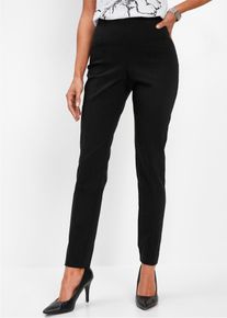 Stretch-Hose bonprix, Damen, Gr. 54, N-Gr, schwarz, Web, Obermaterial: 73% Viskose, 23% Polyamid, 4% Elasthan, skinny fit, Hosen Stretch-Hose, elastischer Materialmix, figurbetonende Passform, schmaler Schnitt
