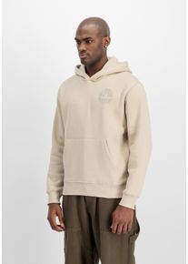 Hoodie Alpha Industries "Logo Hoodie Backprint", Herren, Gr. XXL, beige (organic beige), Obermaterial: 80% Baumwolle, 20% Polyester, regular fit, Sweatshirts Hoodie