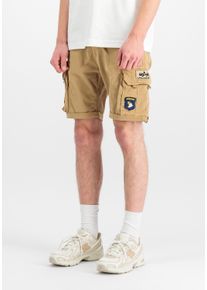 Shorts Alpha Industries "Crew Short Patch", Herren, Gr. 30, Normalgr&ouml;&szlig;en, beige (sand), Obermaterial: 98% Baumwolle, 2% Elastan; Futter: 100% Baumwolle, Hosen Shorts