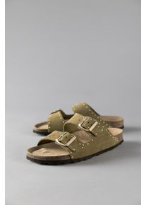 Pantolette ANISTON SHOES, Damen, Gr. 36, gr&uuml;n (khaki), Veloursleder, Schuhe Pantolette, Sommerschuh, Strandschuh, Nieten - NEUE KOLLEKTION