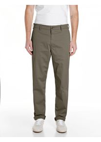 Chinohose Replay "Adhann", Herren, Gr. 30, L&auml;nge 32, tundra gr&uuml;n, Twill, Obermaterial: 98% Baumwolle, 2% Elasthan, unifarben, regular fit lang, Hosen Chinohose, in regul&auml;rer Passform, krempelbar