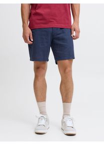 Jack & Jones Chinoshorts JACK & JONES "JPSTACE SUMMER SHORT SRT SN", Herren, Gr. XL, N-Gr, navy blazer, Web, Obermaterial: 70% Baumwolle, 30% Leinen, unifarben, regular fit kniefrei, Hosen Chinoshorts, mit praktischen Taschen