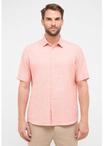Kurzarmhemd Eterna "COMFORT FIT", Damen, Gr. 42, Normalgr&ouml;&szlig;en, rot (apricot), Twill, 59% Baumwolle, 41% Leinen, normal, Hemden Kurzarmhemd, EASY IRON (b&uuml;gelleicht)