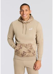Kapuzensweatshirt Puma "ESS CAMO HOODIE FL", Herren, Gr. XXL, ice coffee, Fleece, Obermaterial: 66% Baumwolle, 34% Polyester, tarnfarben, regular fit normal, Rundhals, angesetztes B&uuml;ndchen, Sweatshirts Kapuzensweatshirt, Regular Fit, sportlicher Stil, mit Kapuze, mit K&auml;ngurutasche