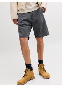 Jack & Jones Chinoshorts JACK & JONES "JPSTTONY RAYE WORKER SHORT MID SN", Herren, Gr. M, N-Gr, iron gate, Web, Obermaterial: 100% Baumwolle, unifarben, kniefrei, Hosen Chinoshorts, Baumwolle, 5-Pocket Style