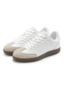 Sneaker ELBSAND "Freizeitschuh, Schn&uuml;rschuh, Turnschuh, Retro Sneaker", Damen, Gr. 39, wei&szlig;, Obermaterial: 90% Lederimitat, 10% Rindsleder. Decksohle: 100% Textilmaterial. Futter: 100% Textilmaterial. Laufsohle: 100% Synthetik, unifarben mit Farbeinsatz, Basic, Schuhe Sneaker, Schn&uuml;rhalbschuh mit Lederanteil im modernen Retro Look