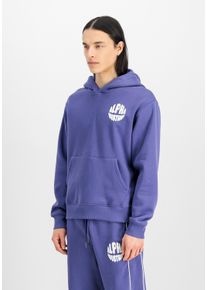 Hoodie Alpha Industries "Logo Hoodie Backprint", Herren, Gr. XL, night lila, Obermaterial: 80% Baumwolle, 20% Polyester, regular fit, Sweatshirts Hoodie