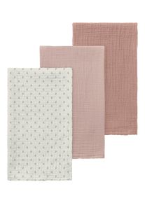 Multifunktionstuch LIL' ATELIER "NBNISLEYS 3PACK NAPPIES LIL NOOS", Baby, coconut milk aop:peach whip, misty rose, Web, Baumwolle, bedruckt, unifarben, Modet&uuml;cher Multifunktionstuch, Baumwolle, Druck