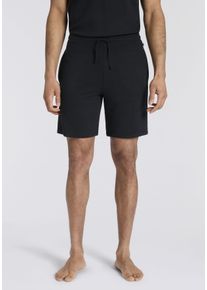 Shorts BOSS, Herren, Gr. XL, N-Gr, schwarz 001, Obermaterial: 98% Modal, 2% Elasthan, unifarben, normal normal, Hosen Shorts, mit elastischem Bund, in Ripp-Qualit&auml;t