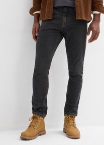 Gerade Jeans bonprix, Herren, Gr. 54, N-Gr, schwarz denim (l&auml;nge: regul&auml;r), Denim/Jeans, Obermaterial: 99% Baumwolle, 1% Elasthan, Abriebeffekte, unifarben, klassisch lang, Jeans Gerade Jeans, 5-Pocket Form, straight leg