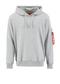 Hoodie Alpha Industries "X-Fit Hoodie", Herren, Gr. XL, grau (grau heather), Obermaterial: 80% Baumwolle, 20% Polyester, regular fit, Sweatshirts Hoodie