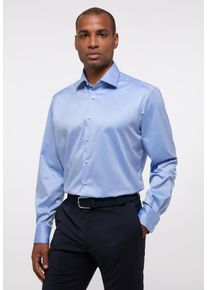 Langarmhemd Eterna "COMFORT FIT", Damen, Gr. 46, Normalgr&ouml;&szlig;en, mittelblau, Twill, 100% cotton, normal, Manschette, Hemden Langarmhemd, NON IRON (b&uuml;gelfrei)