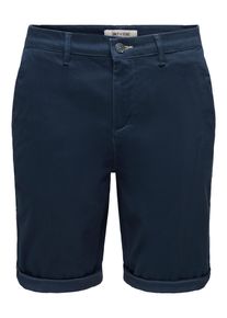 Only & Sons Shorts ONLY & SONS "ONSSAUL 0573 SHORTS NOOS", Damen, Gr. XXL, N-Gr, blau nights, Web, Obermaterial: 98% Baumwolle, 2% Elasthan, unifarben, regular fit normal, Hosen Shorts
