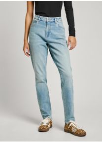 High-waist-Jeans Pepe Jeans "TAPERED JEANS HW", Damen, Gr. 29, L&auml;nge 32, blau (blau comfort stretch), Denim/Jeans, Obermaterial: 99% Baumwolle, 1% Elasthan, gerade, unten schmal lang, Jeans High-waist-Jeans