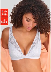 Bralette-BH Petite Fleur, Damen, Gr. 85, Cup A, wei&szlig; (2xwei&szlig;), Spitze, Obermaterial: 90% Polyamid, 10% Elasthan, BHs Bralette-BH, ohne B&uuml;gel aus Spitze, Dessous, Topseller