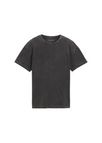 T-Shirt Tom Tailor, Jungen, Gr. 128, grau (coal grau), Single Jersey, Obermaterial: 100% Baumwolle, unifarben, oversize taillenbedeckt, Rundhals, Shirts T-Shirt
