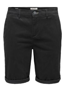 Only & Sons Shorts ONLY & SONS "ONSSAUL 0573 SHORTS NOOS", Damen, Gr. M, N-Gr, schwarz, Web, Obermaterial: 98% Baumwolle, 2% Elasthan, unifarben, regular fit normal, Hosen Shorts