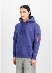 Hoodie Alpha Industries "Backprint Hoodie ", Herren, Gr. S, lila (night lila), Obermaterial: 80% Baumwolle, 20% Polyester, regular fit, Sweatshirts Hoodie