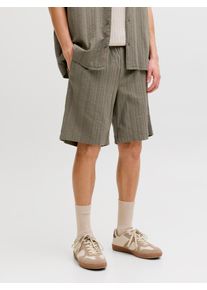 Jack & Jones Shorts JACK & JONES "JPSTJAIDEN TYSON JOGGER SHORT SRT SN", Herren, Gr. XS, N-Gr, vetiver, Web, Obermaterial: 100% Baumwolle, unifarben, kniefrei, Hosen Shorts, Baumwolle, regular fit