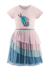 Sommerkleid happy girls "M&auml;dchenkleid", M&auml;dchen, Gr. 122, EURO-Gr&ouml;&szlig;en, lila, Stoff, 100% Polyester, normal, Kleider Sommerkleid