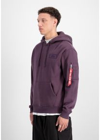 Hoodie Alpha Industries "Backprint Hoodie ", Herren, Gr. M, lila (plum), Obermaterial: 80% Baumwolle, 20% Polyester, regular fit, Sweatshirts Hoodie
