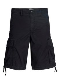 Jack & Jones PlusSize Cargoshorts "JPSTCOLE FRANK CARGO SHORT MID SN PLS", Damen, Gr. 46 (6XL), N-Gr, schwarz, Web, Obermaterial: 100% Baumwolle, JACK & JONES PLUSSIZE, unifarben, kniefrei, Hosen Cargoshorts, mit Taschenb&auml;ndern