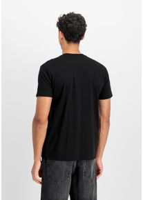 T-Shirt Alpha Industries "Basic T-Shirt BL Effect Print", Damen, Gr. M, schwarz, Obermaterial: 100% Baumwolle, Shirts T-Shirt