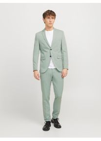 Jack & Jones Anzug JACK & JONES "JPRFRANCO Extra schmal, pflegeleicht, stilvoll mit fallendem Revers", Herren, Gr. 50, N-Gr, iceberg gr&uuml;n, Web, Obermaterial: 78% Polyester, 17% Viskose, 5% Elasthan, unifarben, slim fit, Anz&uuml;ge Anzug, Materialmix, slim fit, Topseller