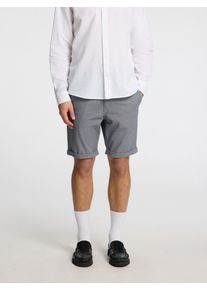 Shorts Selected "SLHSLIM-LUTON FLEX SHORTS NOOS", Damen, Gr. M, N-Gr, oceana detail:with oatmeal, Web, Obermaterial: 98% Baumwolle, 2% Elasthan, unifarben, slim fit, Hosen Shorts